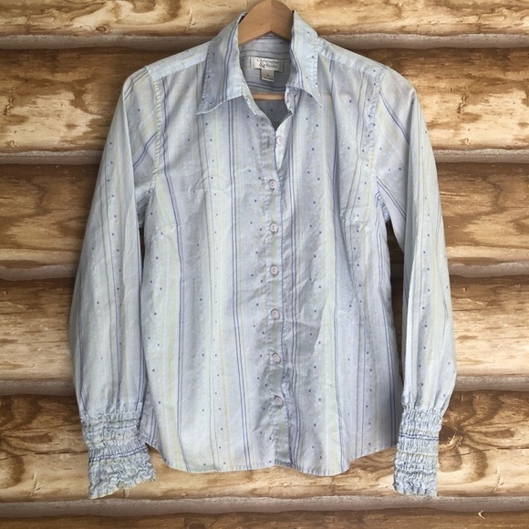 Vintage Christopher & Banks smocked blouse size small - Picture 2 of 12